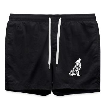 Wolf Tribal Tattoo - Badeshorts - Schwarz - Vorne - AI Model Male 185 light (185cm)