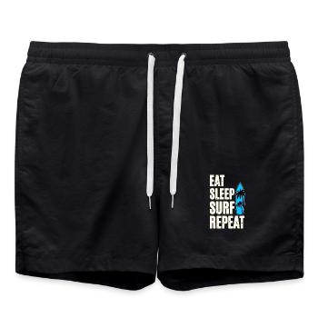 Manger Dormir Surfer Répéter - Short de bain - noir - Devant - AI Model Male 185 light (185cm)