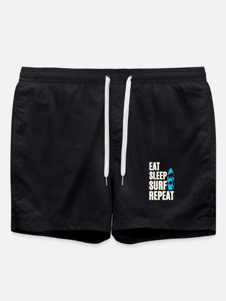 Eat Sleep Surf Repeat - Swim Trunks - black