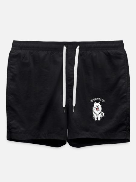 Samoyed Fluff Power Cute Fluffy - Swim Trunks - black