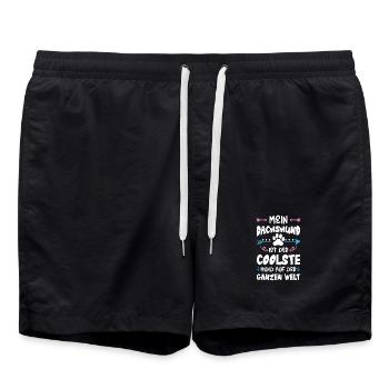 dackel dachshund hund spruch - Badeshorts - Schwarz - Vorne - AI Model Male 185 light (185cm)
