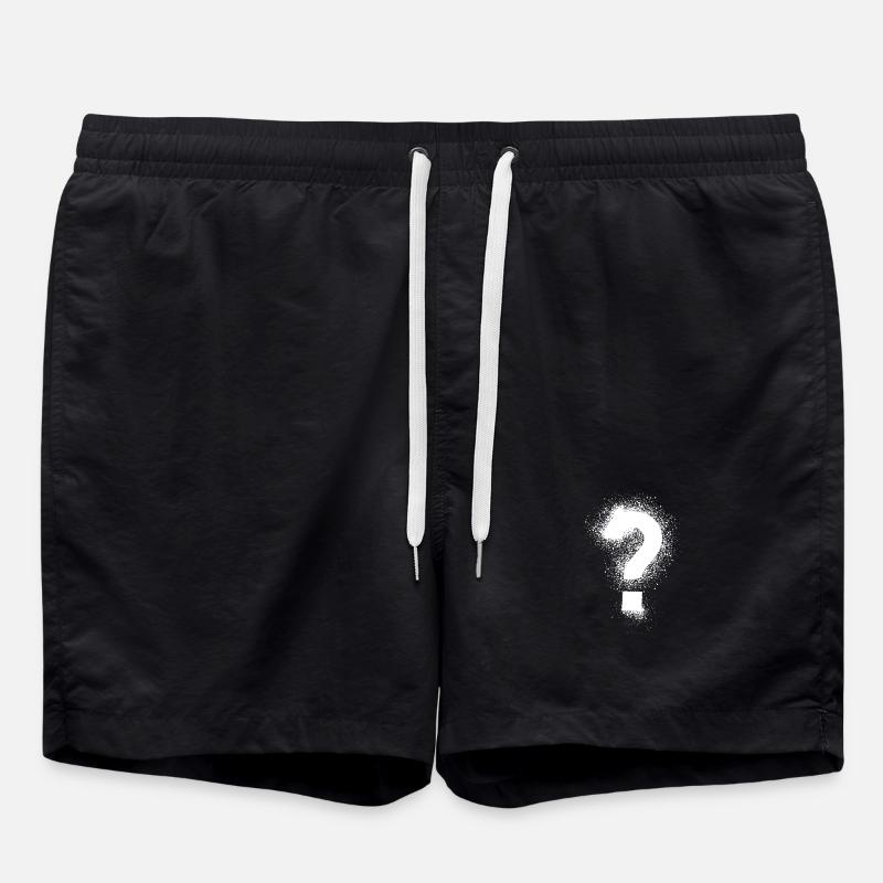 question mark - Swim Trunks - black