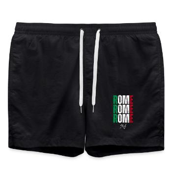 Rome Italie, j’adore Rome - Short de bain - noir - Devant - AI Model Male 185 light (185cm)