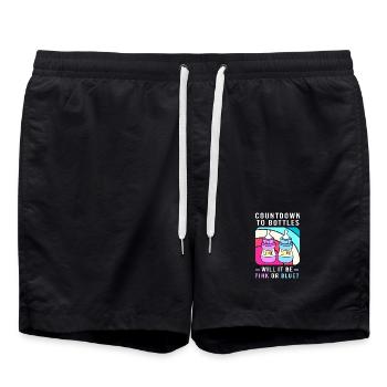 Sexe Révélation Réveillon Nouvel An Nouvel An - Short de bain - noir - Devant - AI Model Male 185 light (185cm)