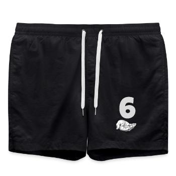 Drôle Six Meme Main Gen Alpha Joke - Short de bain - noir - Devant - AI Model Male 185 light (185cm)