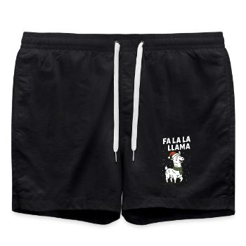 Fa La La Llama Noël en famille - Short de bain - noir - Devant - AI Model Male 185 light (185cm)