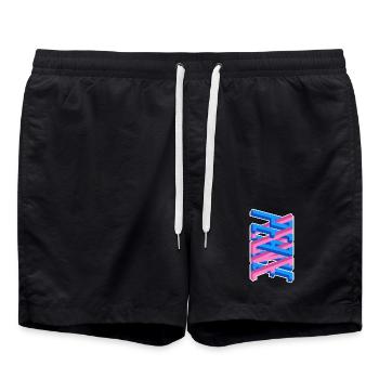 Love & Peace – Graffiti Style Love & Freedom - Swim Trunks - black - Front - AI Model Male 185 light (185cm)