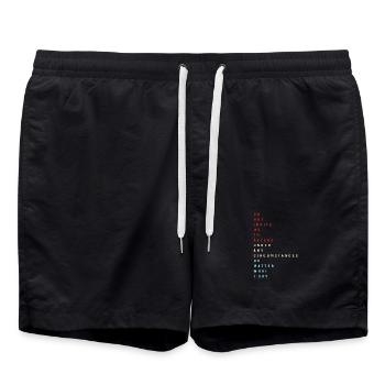 Techno House Electro Festival Hardstyle EDM - Swim Trunks - black - Front - AI Model Male 185 light (185cm)