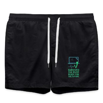 Startup-gründer Survivor Burnout Recover - Badeshorts - Schwarz - Vorne - AI Model Male 185 light (185cm)