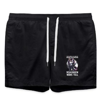 Today I want to do something with people Push - Swim Trunks - black - Front - AI Model Male 185 light (185cm)