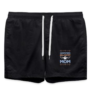 Bullmastiff Mama Zertifiziert - Badeshorts - Schwarz - Vorne - AI Model Male 185 light (185cm)