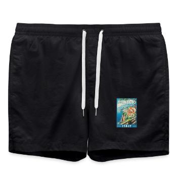 Sorrente, Italie, Paradis Méditerranéen, Art de voyage - Short de bain - noir - Devant - AI Model Male 185 light (185cm)