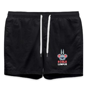 Koala Lumpur Cute Travel Pun Design - Badeshorts - Schwarz - Vorne - AI Model Male 185 light (185cm)