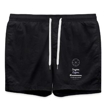 Expire. Yoga Méditation Bien-être - Short de bain - noir - Devant - AI Model Male 185 light (185cm)