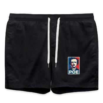 Affiche de portrait littéraire gothique - Short de bain - noir - Devant - AI Model Male 185 light (185cm)