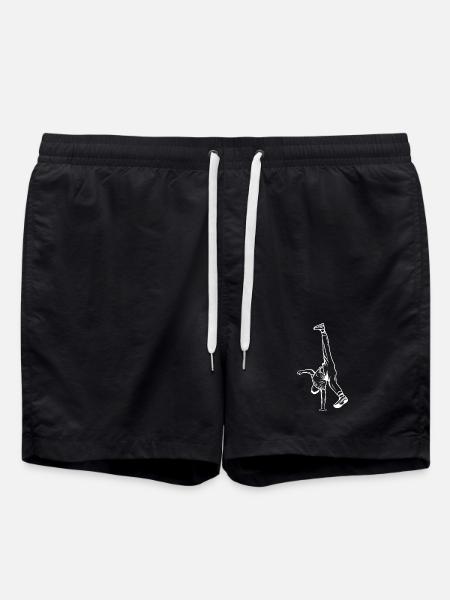 B Boy Drawing - Swim Trunks - black