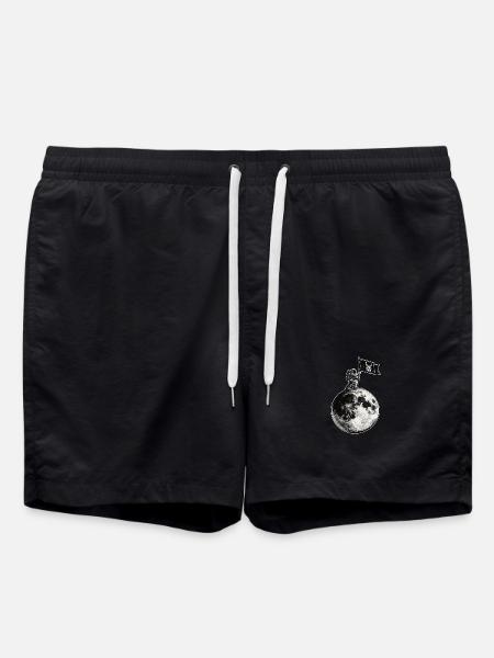 Metalhand Flagge auf dem Mond - Badeshorts - Schwarz