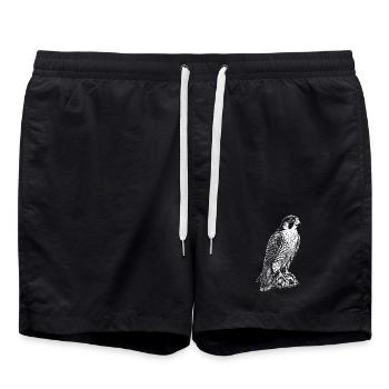 Silhouette du Faucon Prédateur - Short de bain - noir - Devant - AI Model Male 185 light (185cm)