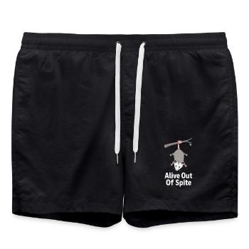 Alive Defiance Funny Opossum Sarcastic - Swim Trunks - black - Front - AI Model Male 185 light (185cm)