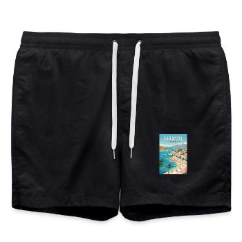 Erfahrung: Albanien Riviera und Saranda - Badeshorts - Schwarz - Vorne - AI Model Male 185 light (185cm)