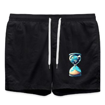 La Terre en sablier - Sensibilisation à l’environnement - Short de bain - noir - Devant - AI Model Male 185 light (185cm)