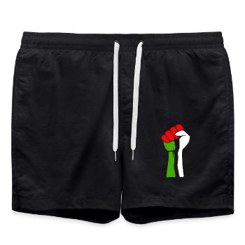 Free palestine - Short de bain - noir - Devant - AI Model Male 185 light (185cm)