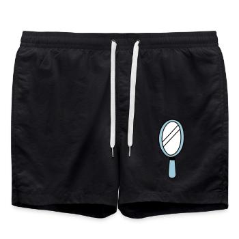 MIROIR MIROIR à main en bleu - Short de bain - noir - Devant - AI Model Male 185 light (185cm)
