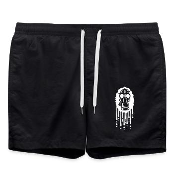 Masque à gaz Gouttes Rétro Filtre - Short de bain - noir - Devant - AI Model Male 185 light (185cm)