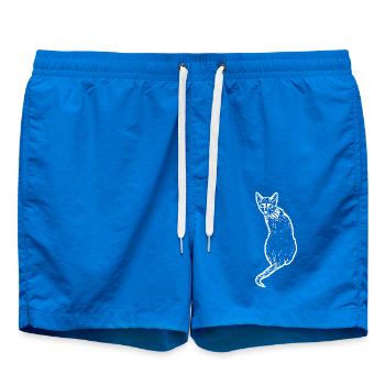 Katze weiß weiße Katzen kätzchen cute - Badeshorts - Cobalt blue - Vorne