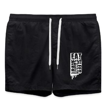Eat Sleep Rave Repeat Essen Schlafen Raven Spruch - Badeshorts - Schwarz - Vorne - AI Model Male 185 light (185cm)