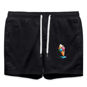Cornets de glace Boules de crème glacée Cornet de crème glacée Crème glacée - Short de bain - noir - Devant - AI Model Male 185 light (185cm)