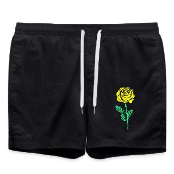 Rose jaune - Short de bain - noir - Devant - AI Model Male 185 light (185cm)