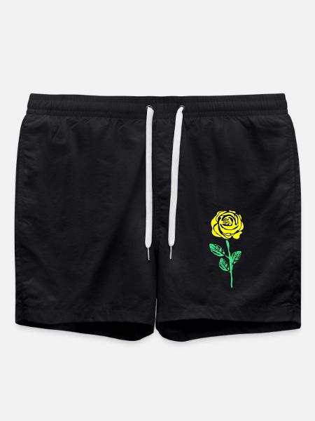 Yellow Rose - Swim Trunks - black