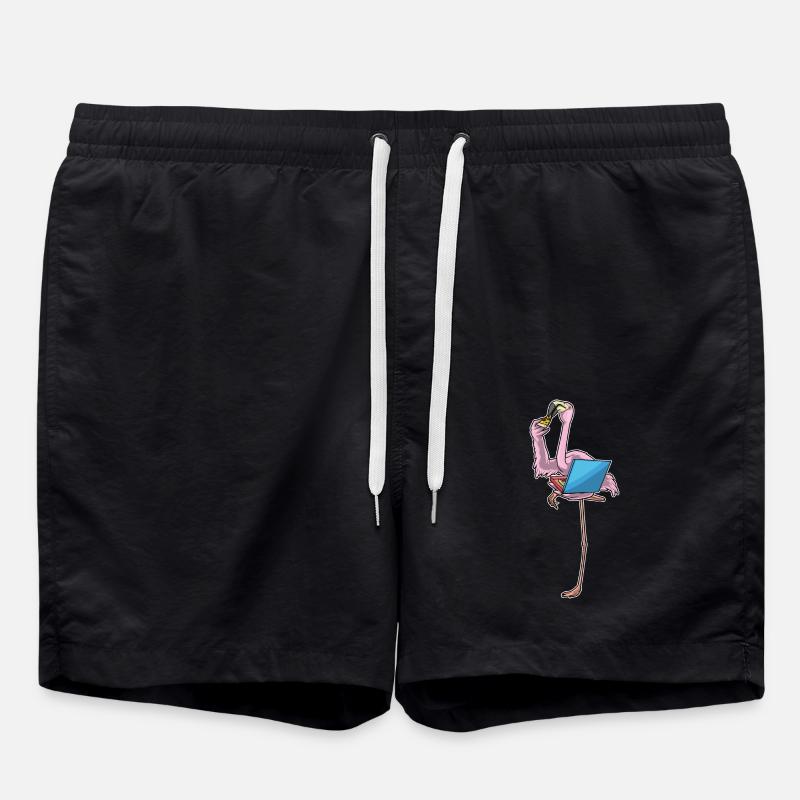 Flamingo Pizza - Badeshorts - Schwarz