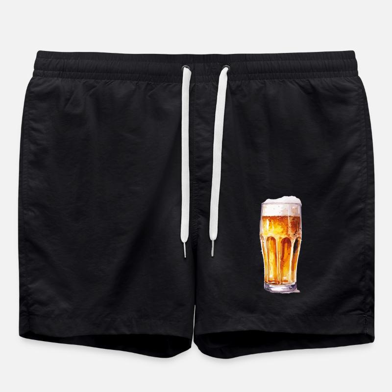 bier - Badeshorts - Schwarz