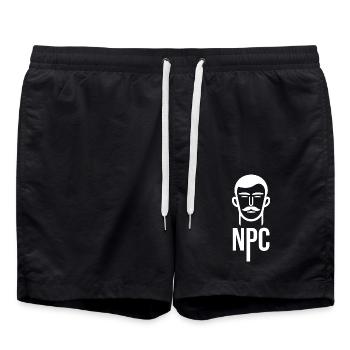 NPC Design Gamer funny Geschenk - Badeshorts - Schwarz - Vorne - AI Model Male 185 light (185cm)
