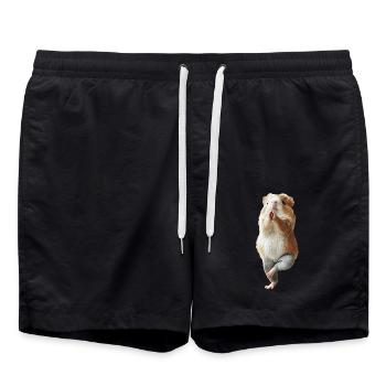 Meerschweinchen - Badeshorts - Schwarz - Vorne - AI Model Male 185 light (185cm)