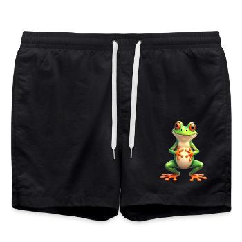 frog funny tree frog red-eyed tree frog - Swim Trunks - black - Front - AI Model Male 185 light (185cm)