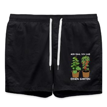 I don't care I have a garden - Swim Trunks - black - Front - AI Model Male 185 light (185cm)