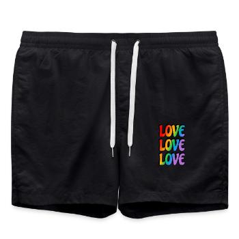 Liebe Liebe Liebe LGBTQ Pride - Badeshorts - Schwarz - Vorne - AI Model Male 185 light (185cm)