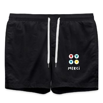 THANK YOU. THANK YOU MISTRESS. MASTER GIFT. HOLIDAY - Swim Trunks - black - Front - AI Model Male 185 light (185cm)