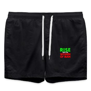 Rise with the women of iran - Short de bain - noir - Devant - AI Model Male 185 light (185cm)