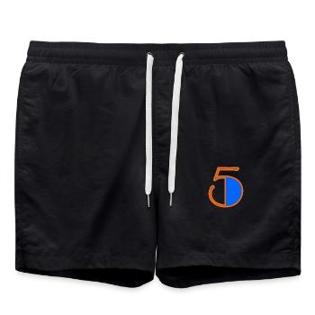 5. 5 YEARS. 5TH ANNIVERSARY. BIRTHDAY 5 YEARS. - Swim Trunks - black - Front - AI Model Male 185 light (185cm)