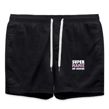 Tolle Oma, die rockt. Oma, die Becher zerreißt - Badeshorts - Schwarz - Vorne - AI Model Male 185 light (185cm)