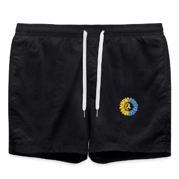 Down-Syndrom Unterstützung Sunflower Band - Badeshorts - Schwarz - Vorne - AI Model Male 185 light (185cm)