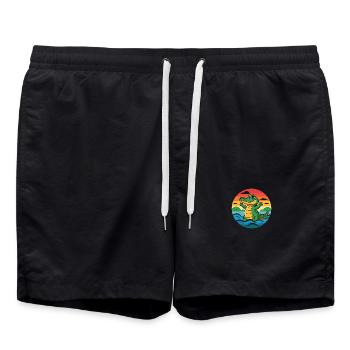 Alligator Retro Alligators - Swim Trunks - black - Front - AI Model Male 185 light (185cm)