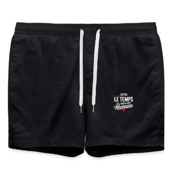 J'ai bêtise avec marraine - Short de bain - noir - Devant - AI Model Male 185 light (185cm)