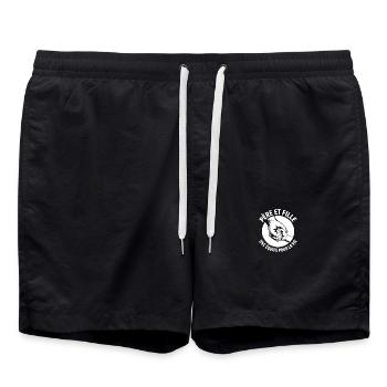 Father and daughter, a team for life - Swim Trunks - black - Front - AI Model Male 185 light (185cm)