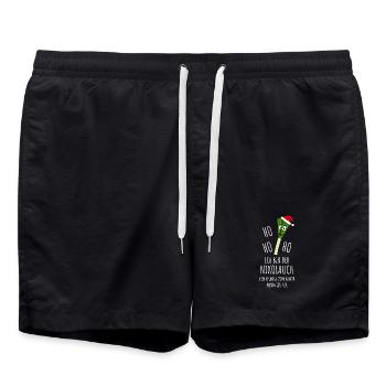 Nikolauch - Ho Ho Ho Ich bin der Nikolauch - Badeshorts - Schwarz - Vorne - AI Model Male 185 light (185cm)