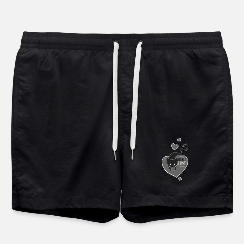 Black Love Gothic Cat - Short de bain - noir